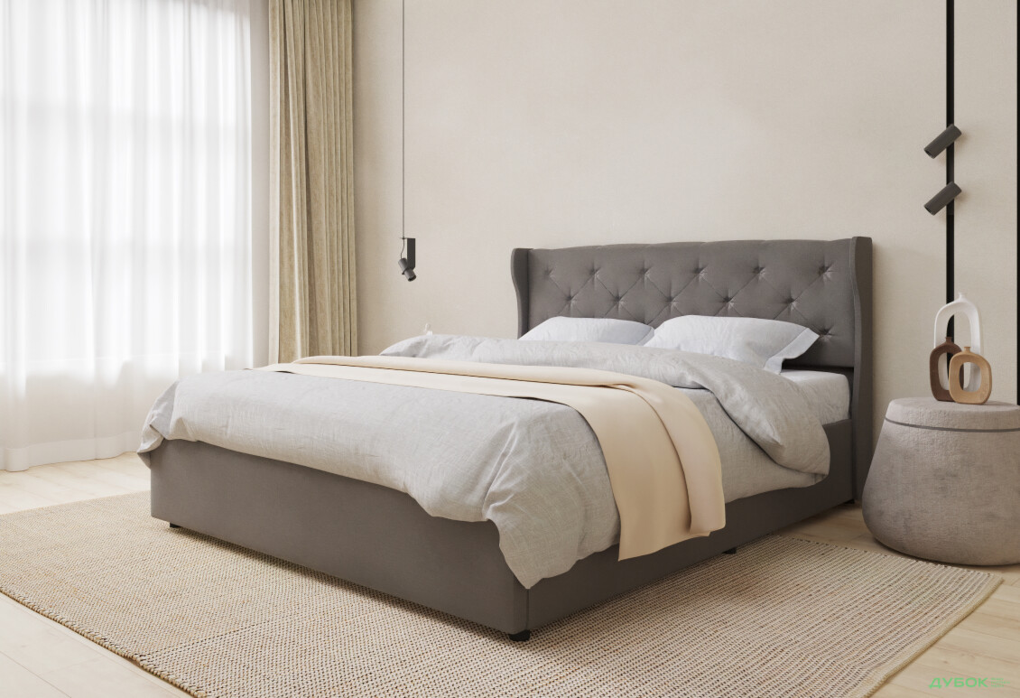 Фото 2 - Ліжко-подіум UMa Жасмін 140х200 см підйомне, сіро-коричневе (Fancy 96)
