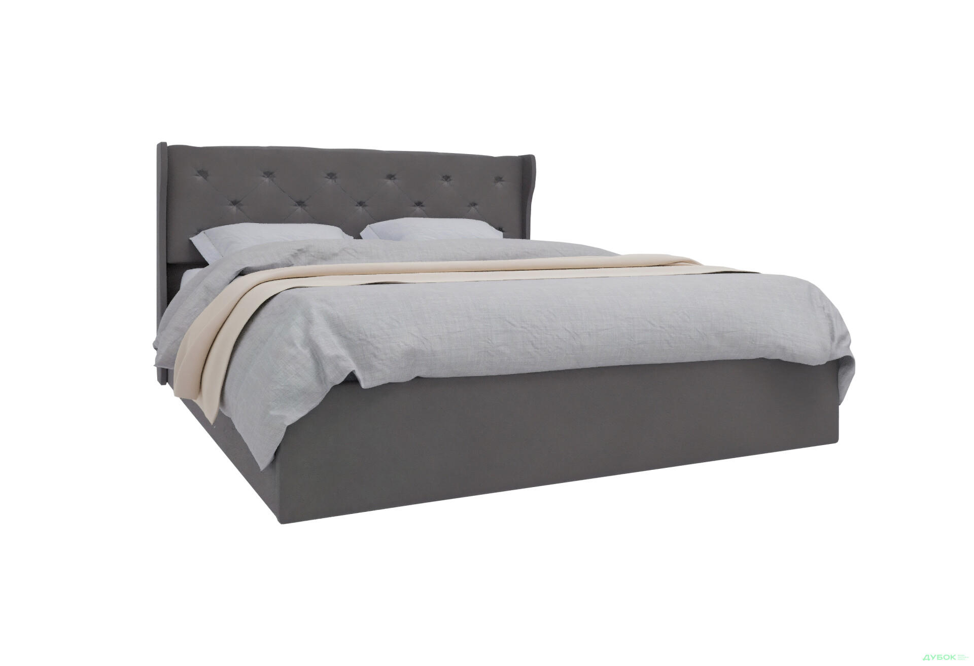 Фото 3 - Ліжко-подіум UMa Жасмін 180х200 см підйомне, сіро-коричневе (Fancy 96)