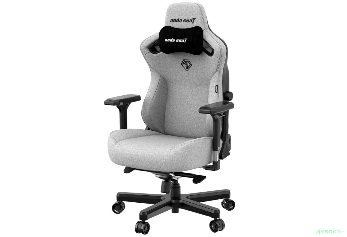 Зображення 4 - Комп'ютерне крісло Anda Seat Kaiser 3 Fabric 72x57x136 см ігрове, сіре