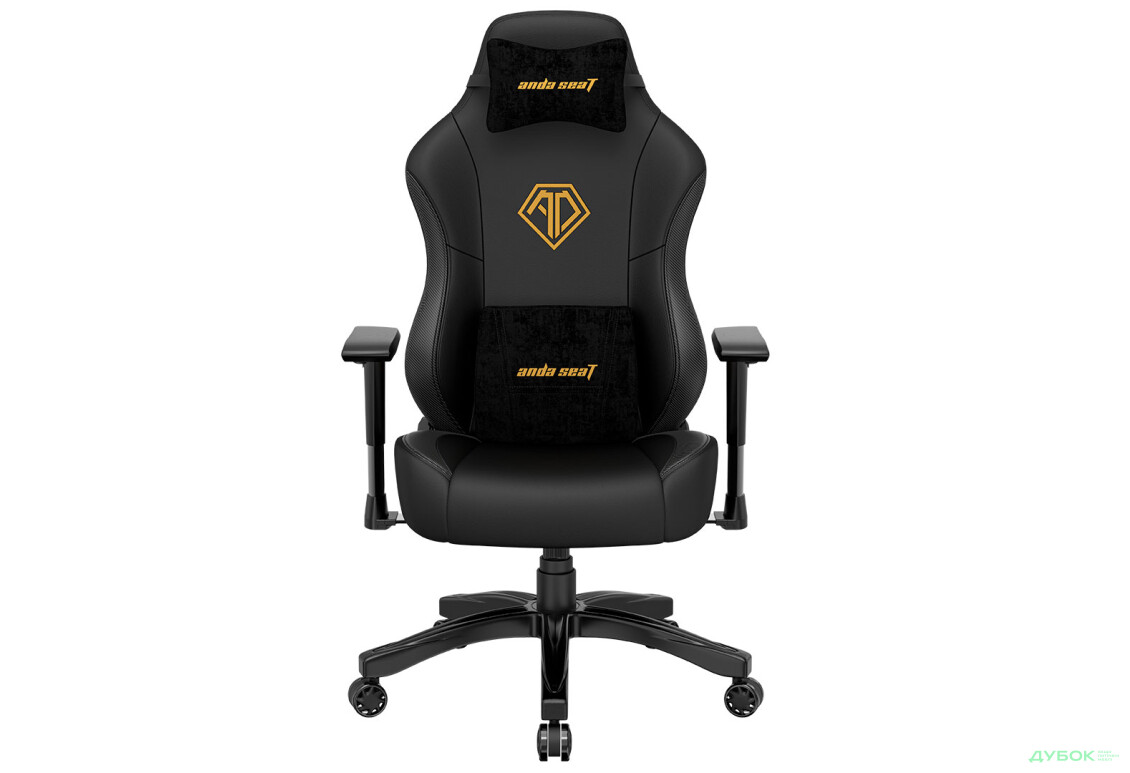 Компьютерное кресло Anda Seat Phantom 3 70x55x134 см игровое, черное с золотым