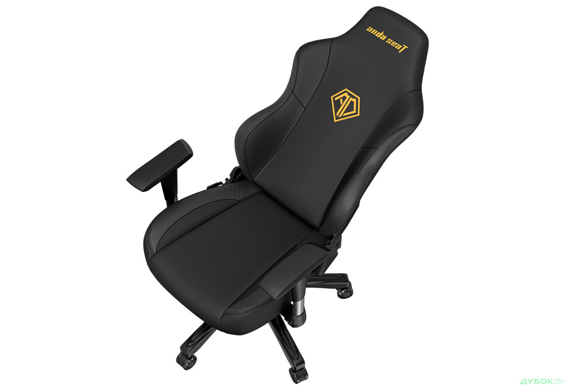 Фото 7 - Комп'ютерне крісло Anda Seat Phantom 3 70x55x134 см ігрове, чорне із золотом