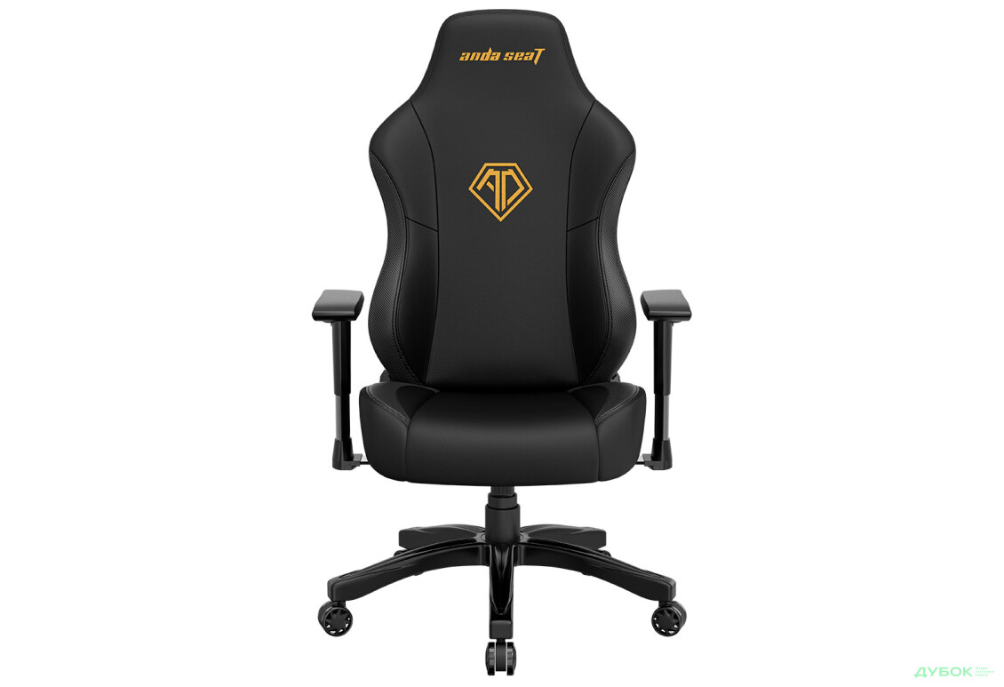 Фото 2 - Комп'ютерне крісло Anda Seat Phantom 3 70x55x134 см ігрове, чорне із золотом