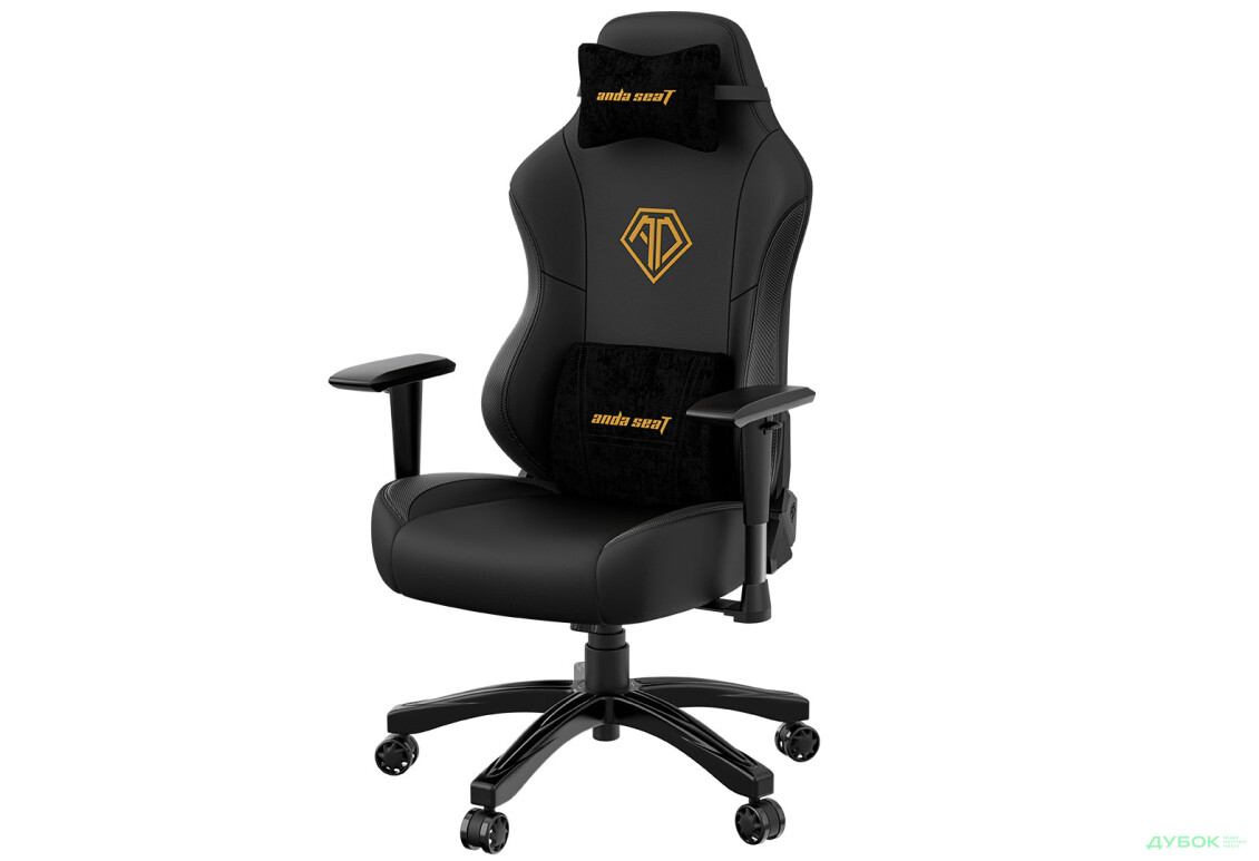 Изображение 3 - Компьютерное кресло Anda Seat Phantom 3 70x55x134 см игровое, черное с золотым