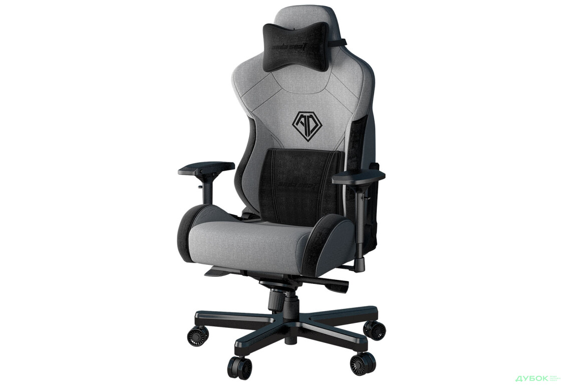 Фото 3 - Комп'ютерне крісло Anda Seat T-Pro 2 65x54x143 см ігрове, сіро-чорне