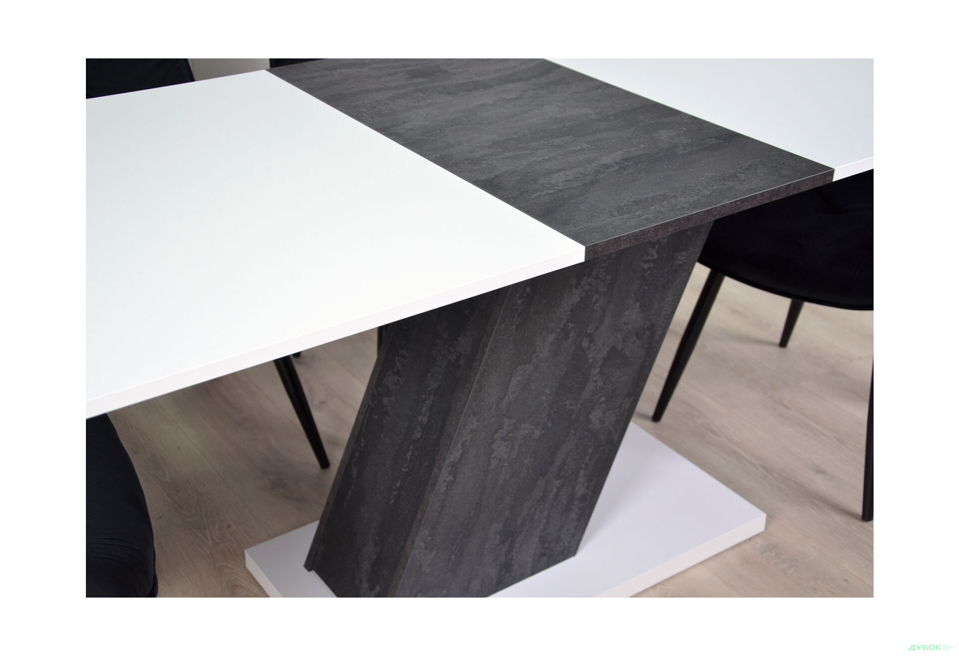 Изображение 5 - Стол обеденный Intarsio Рио / Rio 140x80 см раскладной, белая аляска/угольный камень 