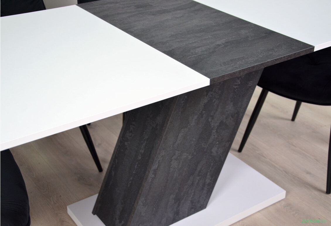 Изображение 5 - Стол обеденный Intarsio Рио / Rio 140x80 см раскладной, белая аляска/угольный камень 