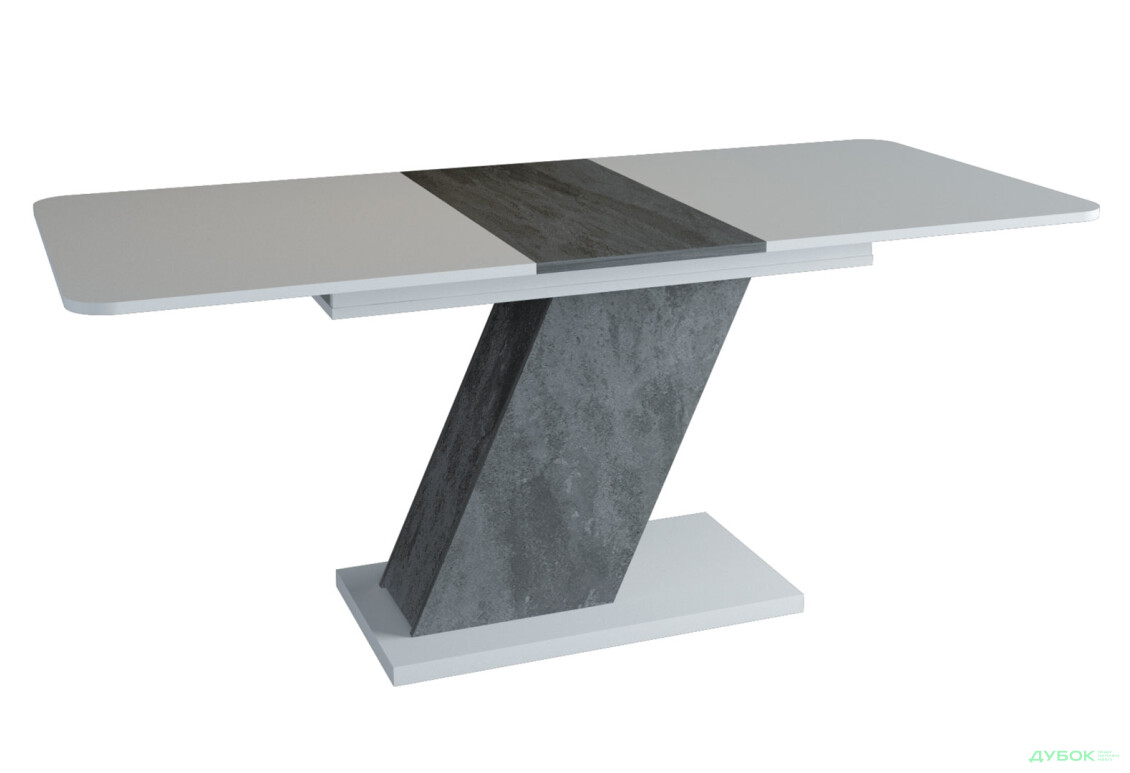 Изображение 2 - Стол обеденный Intarsio Рио / Rio 140x80 см раскладной, белая аляска/угольный камень 