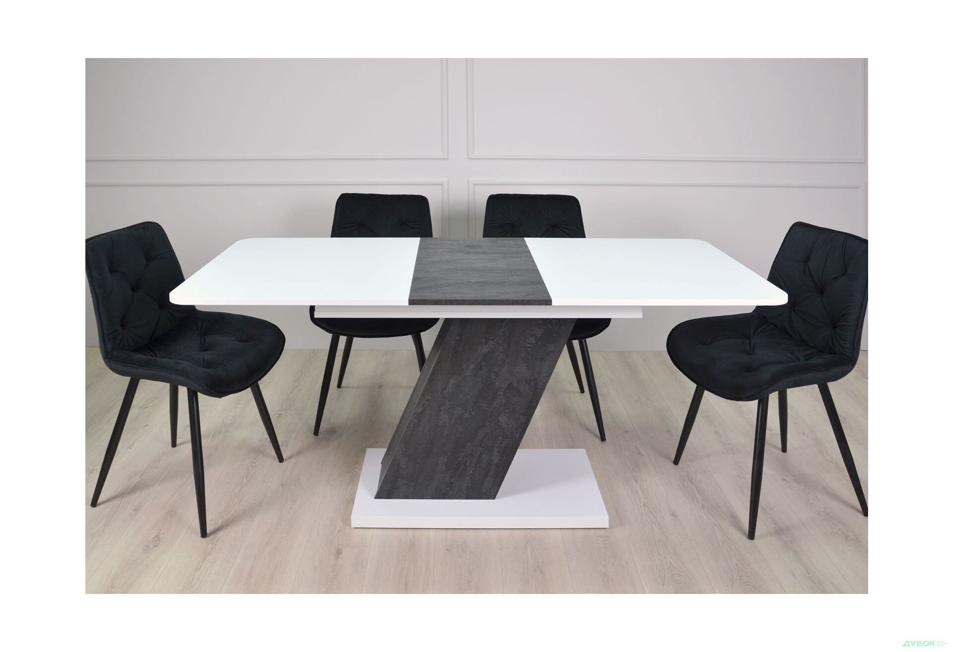 Изображение 8 - Стол обеденный Intarsio Рио / Rio 140x80 см раскладной, белая аляска/угольный камень 