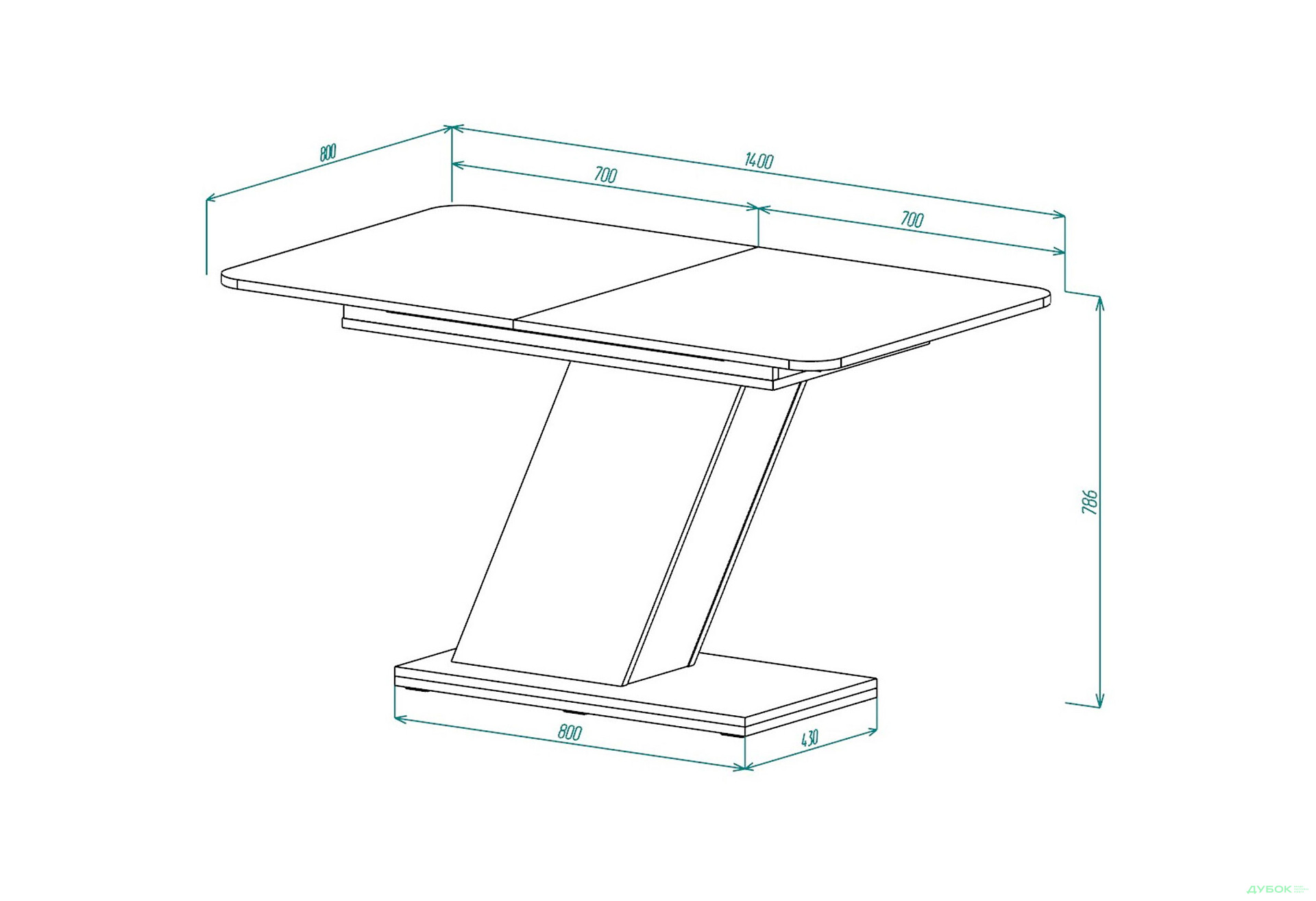 Изображение 9 - Стол обеденный Intarsio Рио / Rio 140x80 см раскладной, белая аляска/угольный камень 
