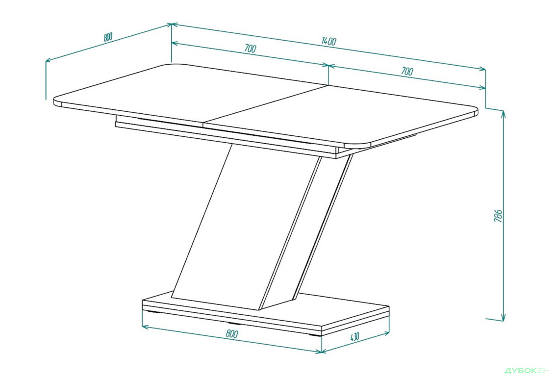 Изображение 9 - Стол обеденный Intarsio Рио / Rio 140x80 см раскладной, белая аляска/угольный камень 