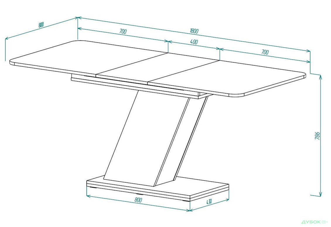 Изображение 10 - Стол обеденный Intarsio Рио / Rio 140x80 см раскладной, белая аляска/угольный камень 