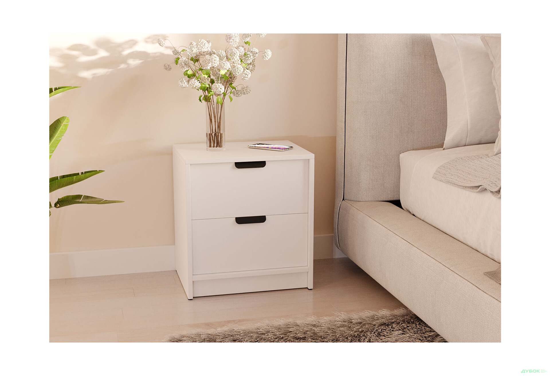 Тумба приліжкова Moreli Т203 з шухлядами 45 см - Зображення 2 Зображення 2 - Тумба приліжкова Moreli Т203 з шухлядами 45 см