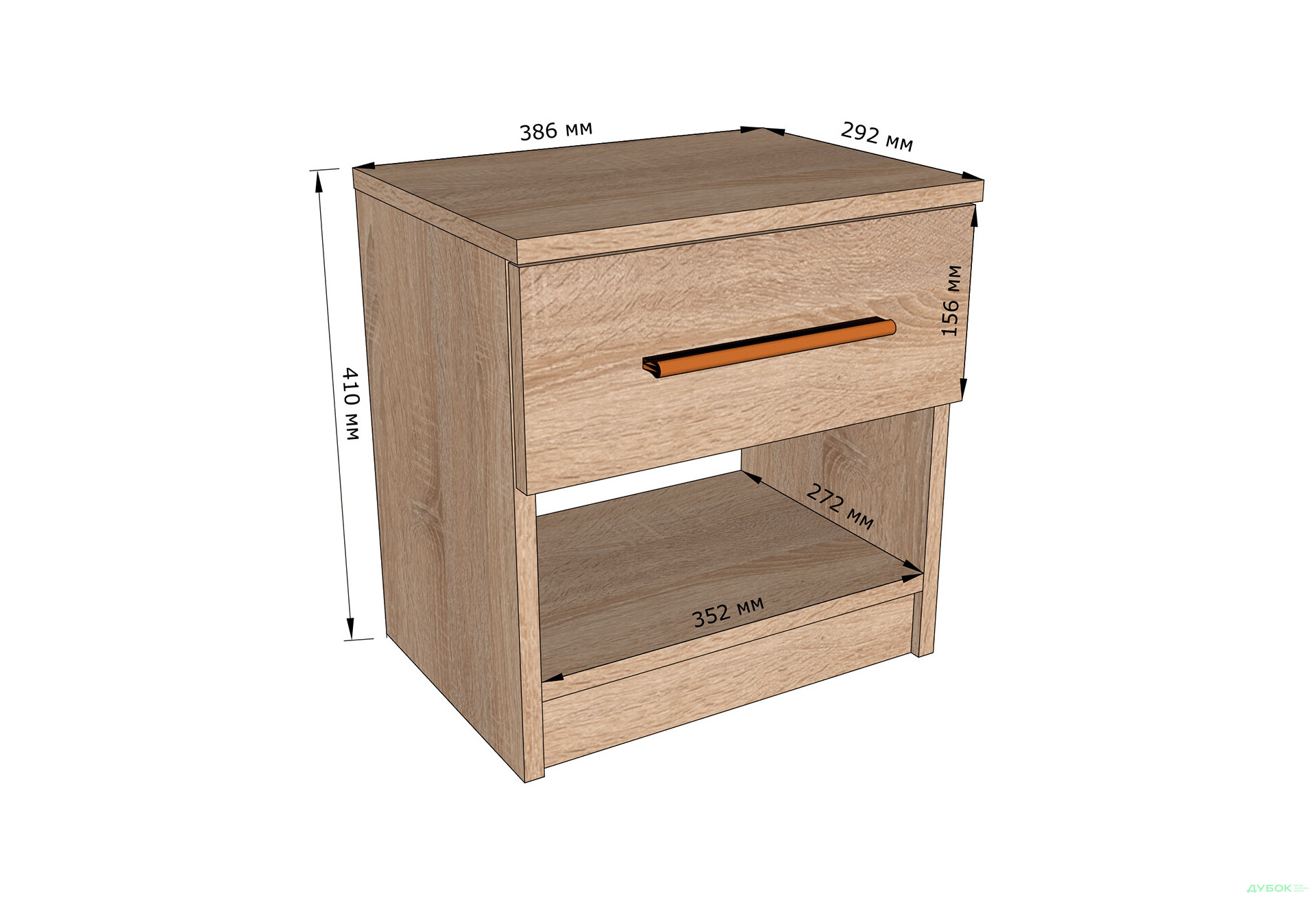 Тумба приліжкова Moreli G0025 з шухлядою та полицею 39 см - Зображення 7 Зображення 7 - Тумба приліжкова Moreli G0025 з шухлядою та полицею 39 см