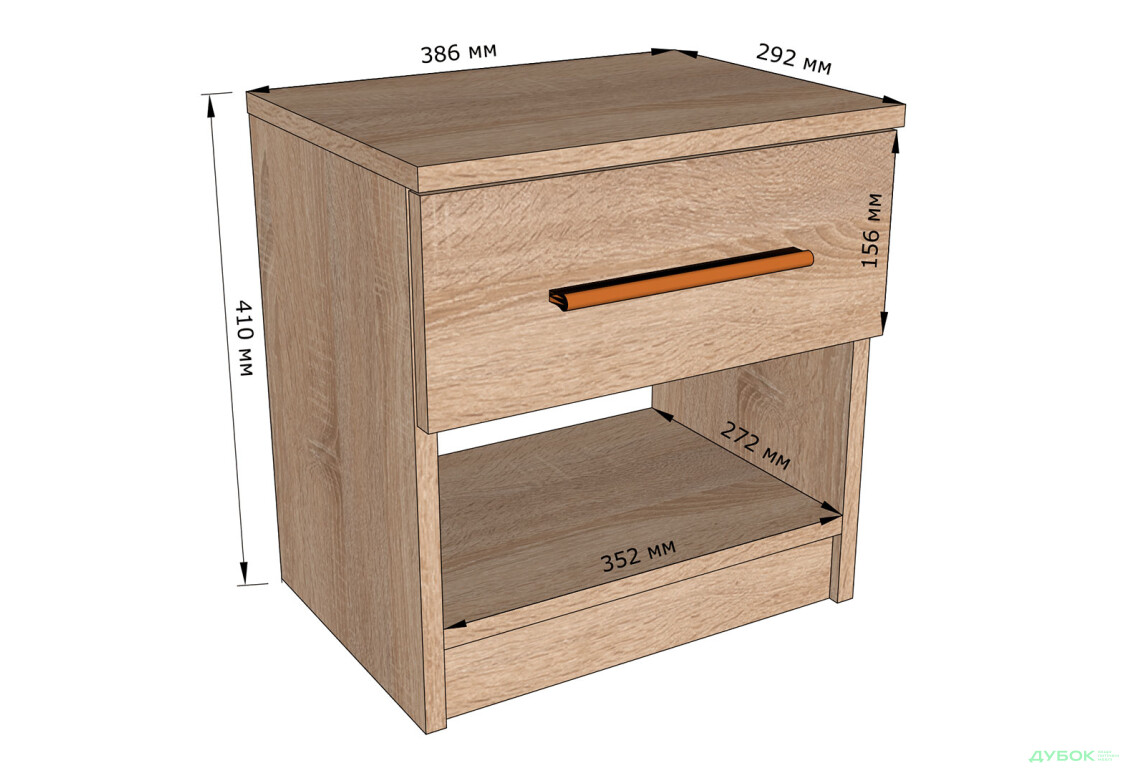 Тумба приліжкова Moreli G0025 з шухлядою та полицею 39 см - Зображення 7 Зображення 7 - Тумба приліжкова Moreli G0025 з шухлядою та полицею 39 см