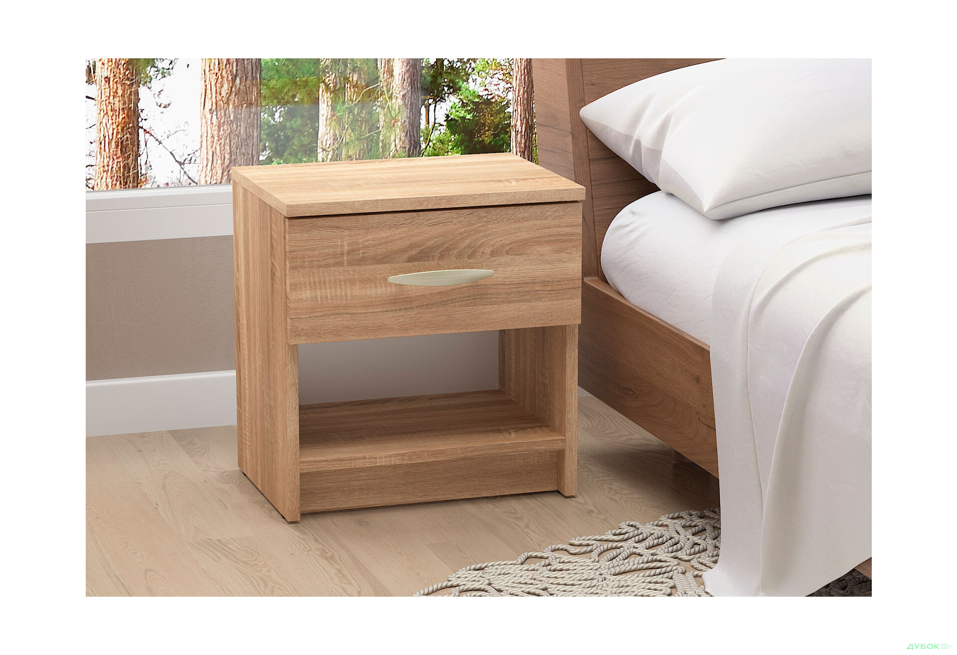 Тумба приліжкова Moreli G0025 з шухлядою та полицею 39 см - Зображення 5 Зображення 5 - Тумба приліжкова Moreli G0025 з шухлядою та полицею 39 см