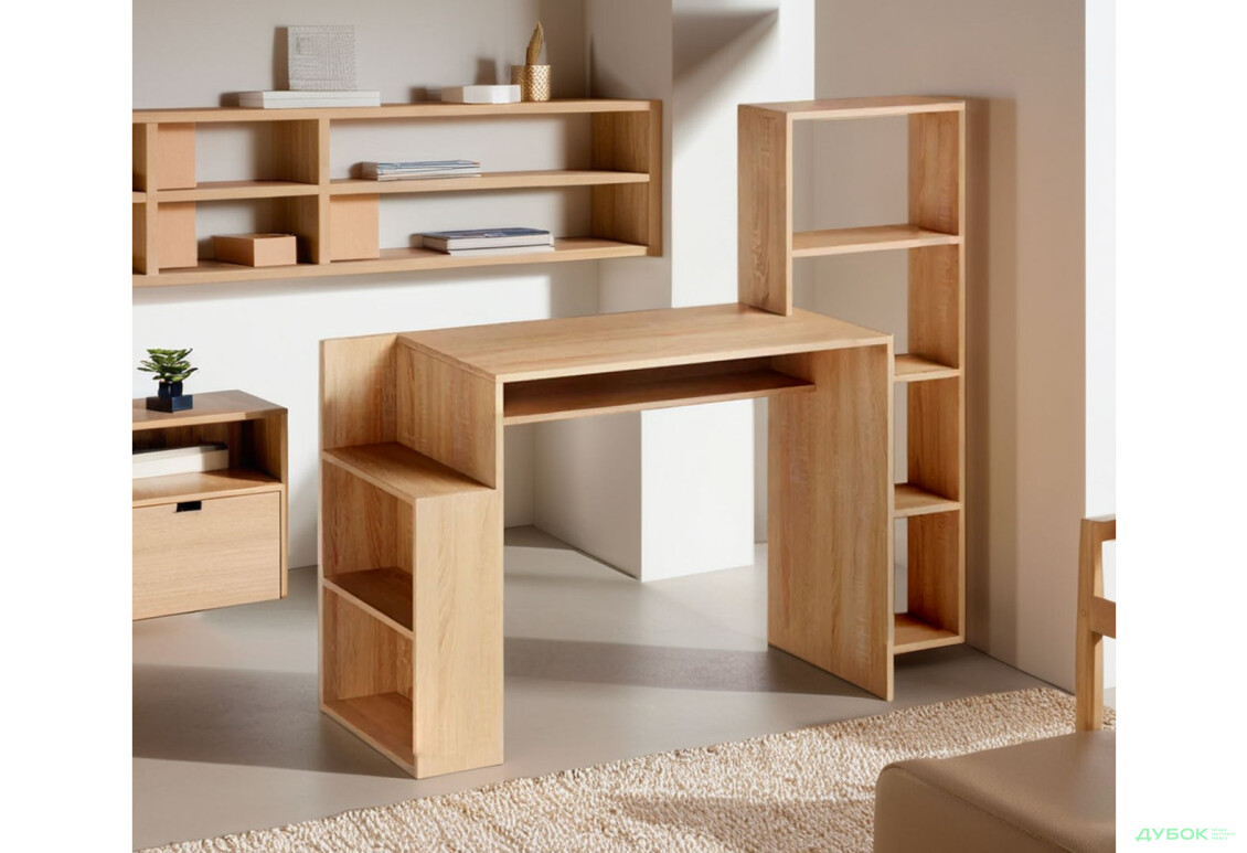 Зображення 2 - Стіл письмовий Moreli ST0025 144x50 см з надставкою та полицями