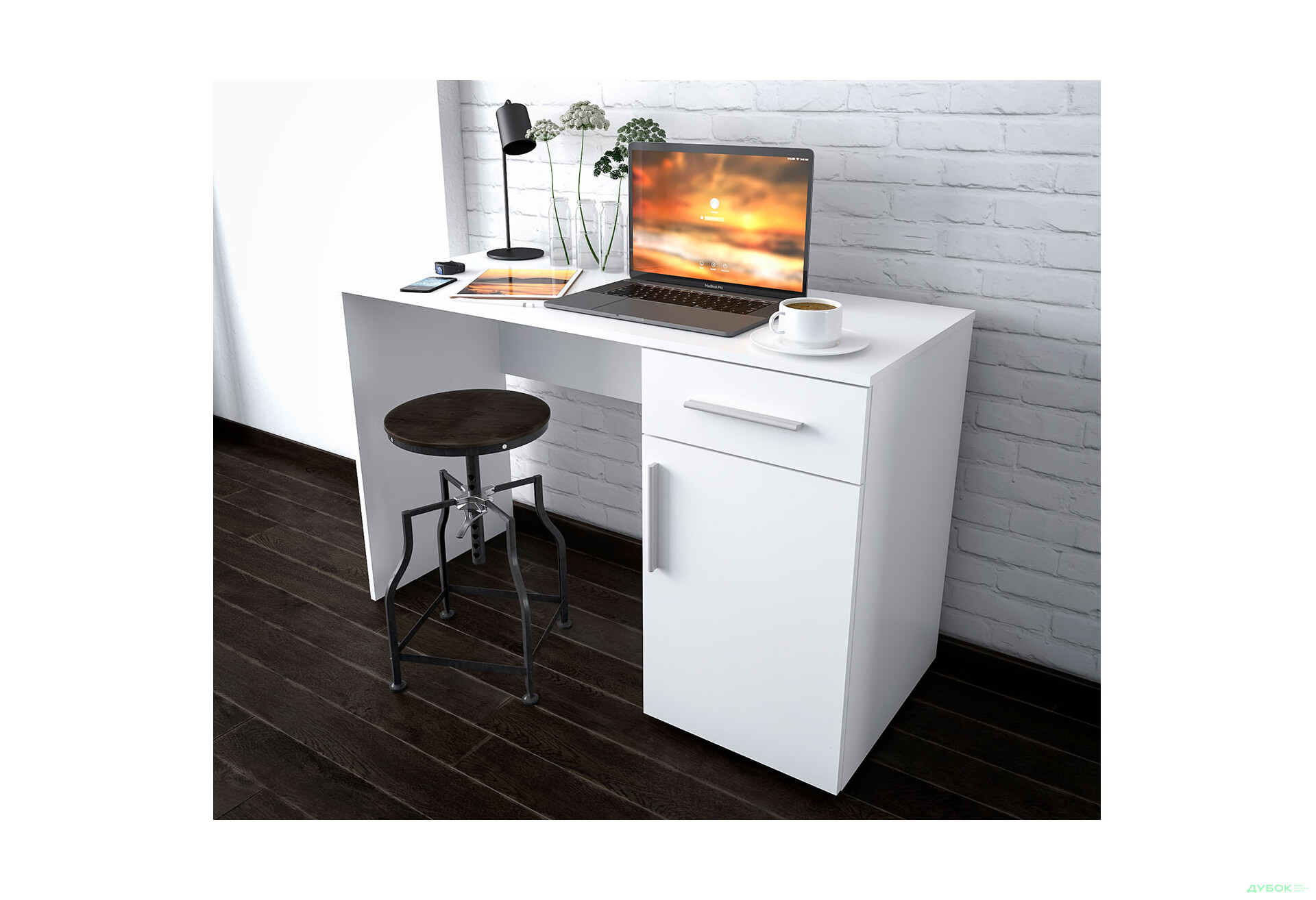 Изображение 3 - Стол письменный Moreli Фреш (ST0003) 120x50 см с ящиком и тумбой