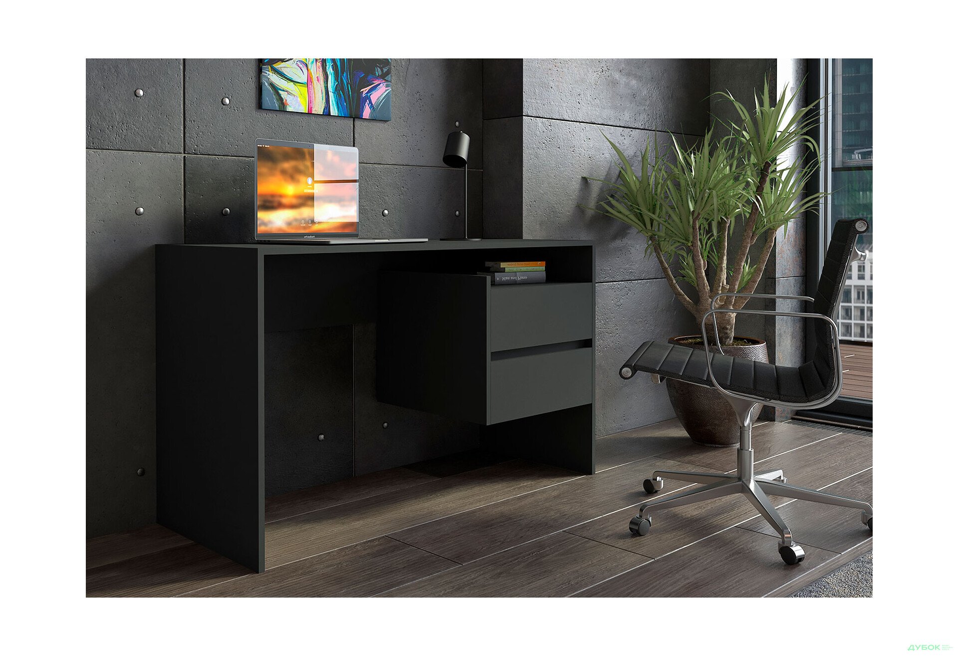 Зображення 4 - Стіл письмовий Moreli ST0006 125x52 см з шухлядами