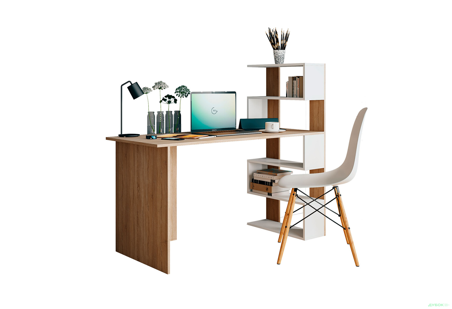 Стол письменный Moreli Холд (ST0015) 142x60 см с боковыми полками справа - Изображение 1 Изображение 1 - Стол письменный Moreli Холд (ST0015) 142x60 см с боковыми полками справа