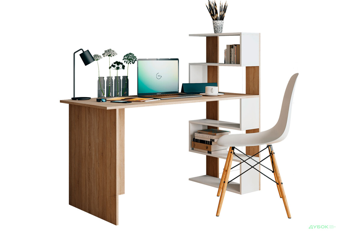 Стол письменный Moreli Холд (ST0015) 142x60 см с боковыми полками справа - Изображение 1 Изображение 1 - Стол письменный Moreli Холд (ST0015) 142x60 см с боковыми полками справа