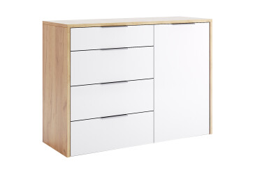 Комод MiroMark Асті 1-дверний з 4 шухлядами 120 см Дуб крафт/Білий