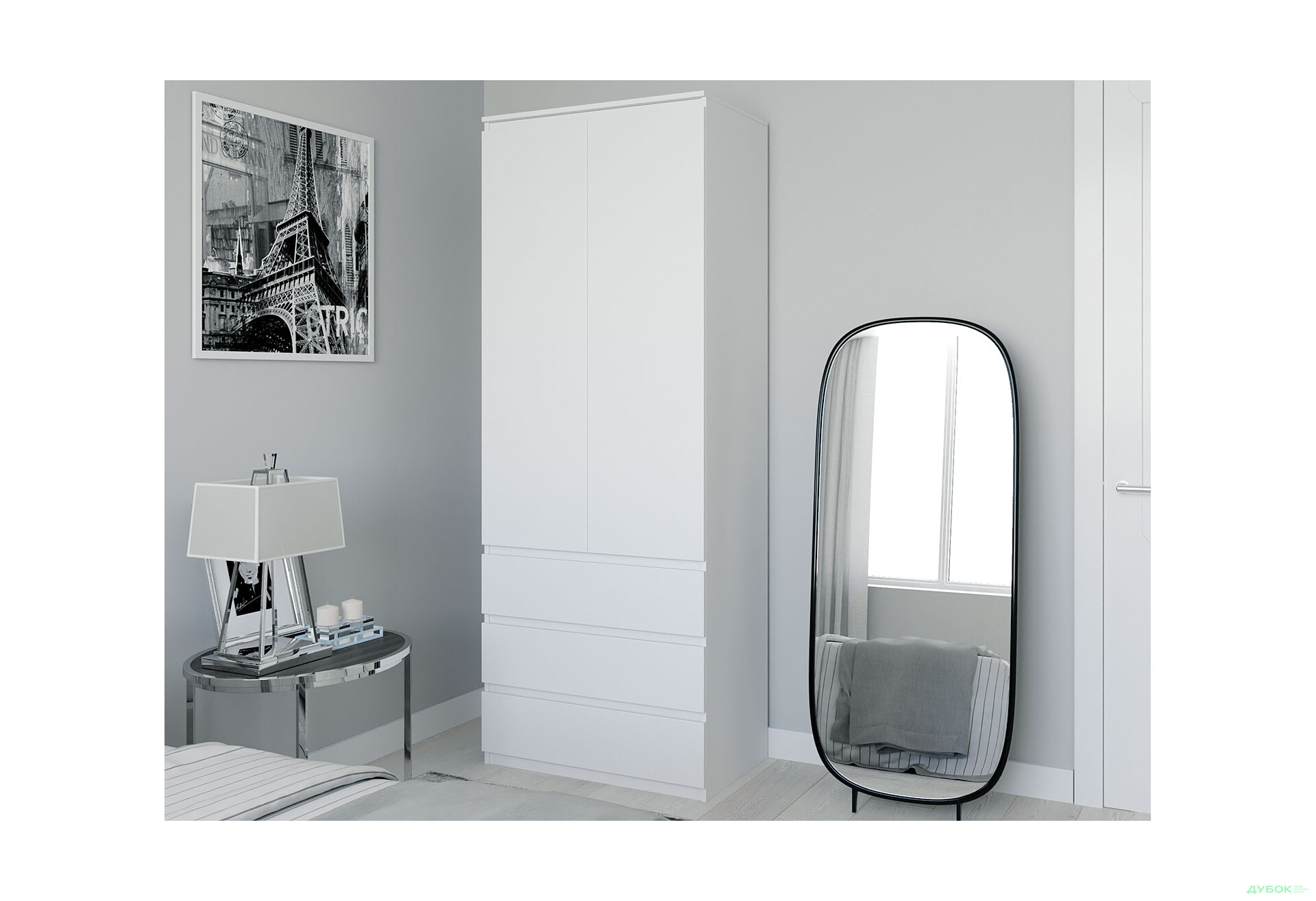 Шафа Moreli Т210 з поличками та шухлядами 2-дверна 80 см - Зображення 2 Зображення 2 - Шафа Moreli Т210 з поличками та шухлядами 2-дверна 80 см