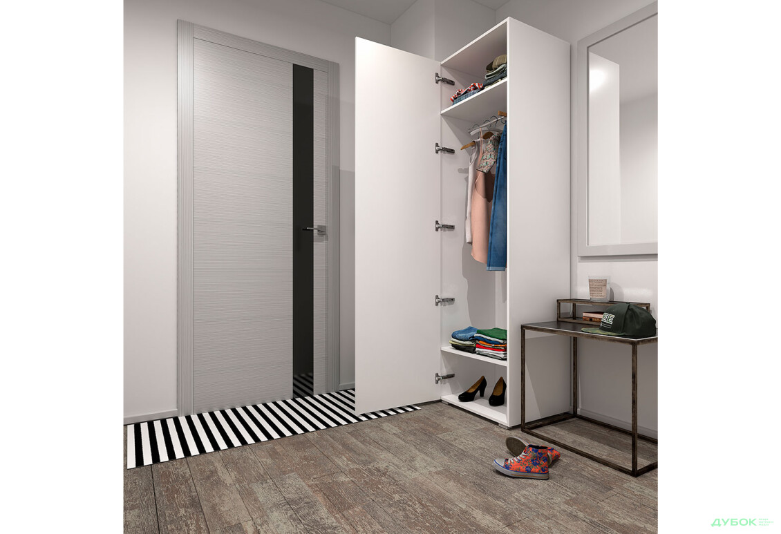 Шафа Moreli ST0012 зі штангою та полицями 1-дверна 60 см - Зображення 3 Зображення 3 - Шафа Moreli ST0012 зі штангою та полицями 1-дверна 60 см