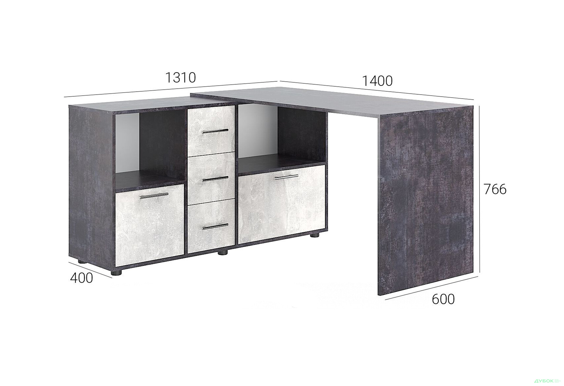 Стол компьютерный Киевский стандарт КС-10 140x131 см с тумбами и ящиками - Изображение 2 Изображение 2 - Стол компьютерный Киевский стандарт КС-10 140x131 см с тумбами и ящиками