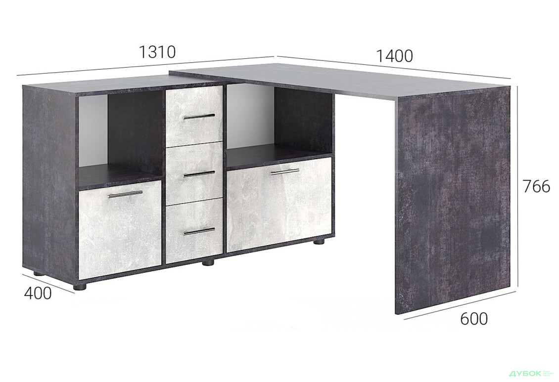 Стол компьютерный Киевский стандарт КС-10 140x131 см с тумбами и ящиками - Изображение 2 Изображение 2 - Стол компьютерный Киевский стандарт КС-10 140x131 см с тумбами и ящиками