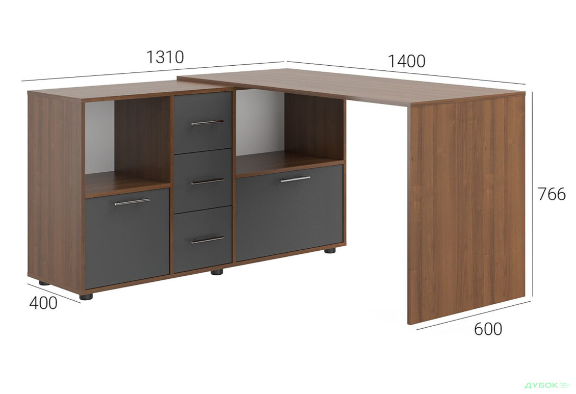 Стол компьютерный Киевский стандарт КС-10 140x131 см с тумбами и ящиками - Изображение 3 Изображение 3 - Стол компьютерный Киевский стандарт КС-10 140x131 см с тумбами и ящиками