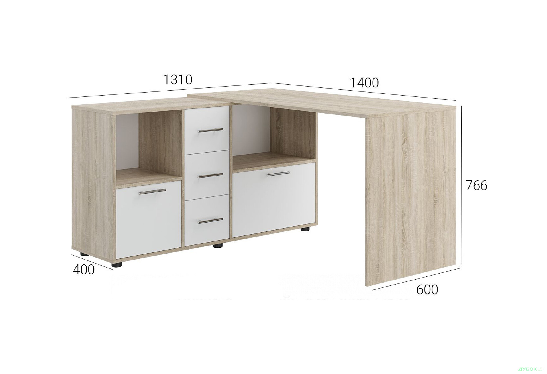 Стол компьютерный Киевский стандарт КС-10 140x131 см с тумбами и ящиками - Изображение 4 Изображение 4 - Стол компьютерный Киевский стандарт КС-10 140x131 см с тумбами и ящиками