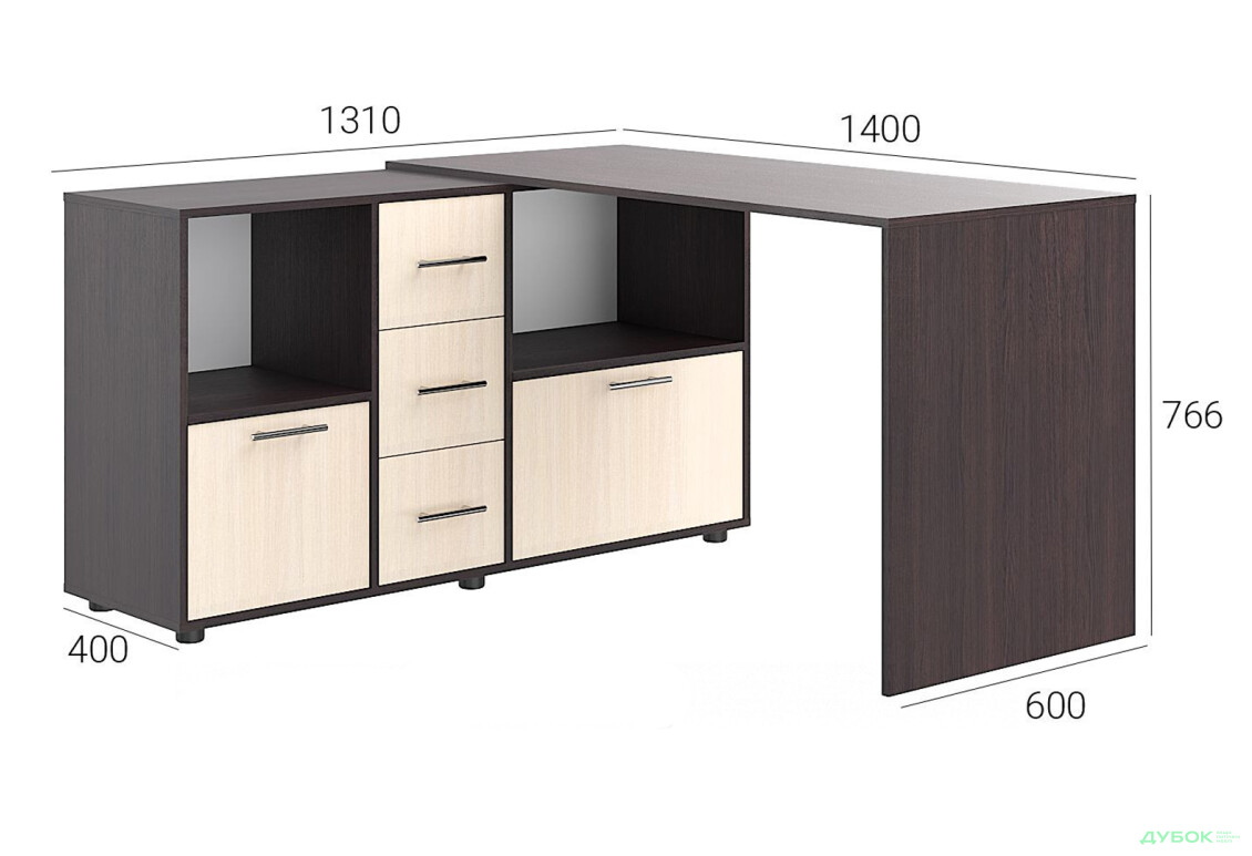 Стол компьютерный Киевский стандарт КС-10 140x131 см с тумбами и ящиками - Изображение 5 Изображение 5 - Стол компьютерный Киевский стандарт КС-10 140x131 см с тумбами и ящиками