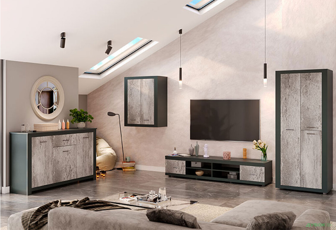 Тумба під ТВ Київський стандарт Лілія Д з 2 шухлядами та полицями 200 см - Зображення 2 Зображення 2 - Тумба під ТВ Київський стандарт Лілія Д з 2 шухлядами та полицями 200 см