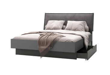 Ліжко-подіум MiroMark Тео (без вкладу) 160х200 см з шухлядами, графіт мат