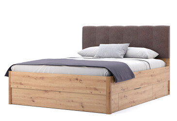 Ліжко-подіум MiroMark Тедді (без вкладу) 160x200 см з шухлядами, дуб артизан
