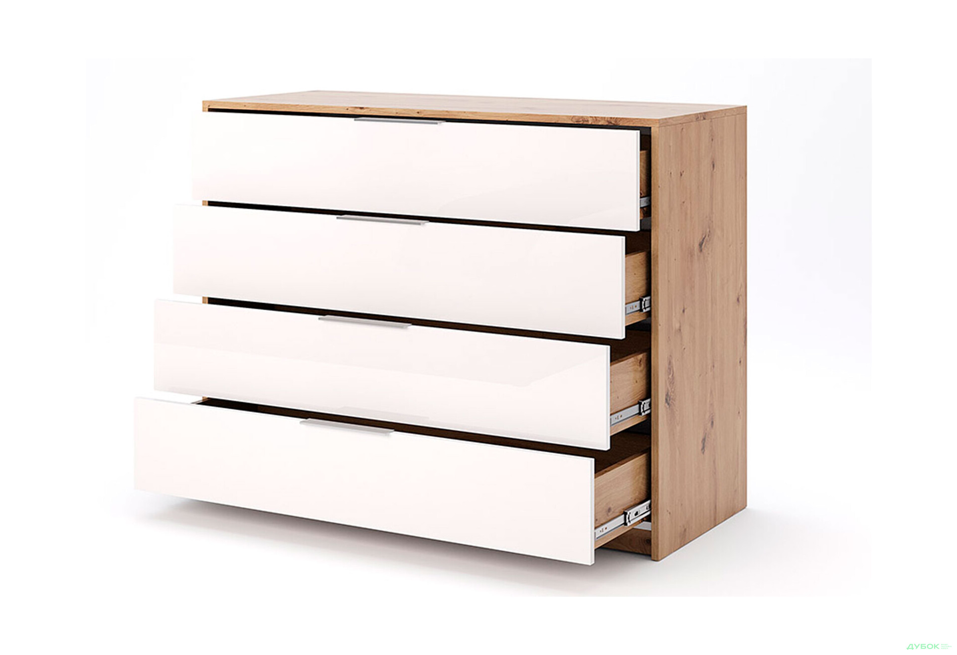 Комод МироМарк Реймонд с 4 ящиками 110 см, глянец белый - Изображение 3 Изображение 3 - Комод МироМарк Реймонд с 4 ящиками 110 см, глянец белый