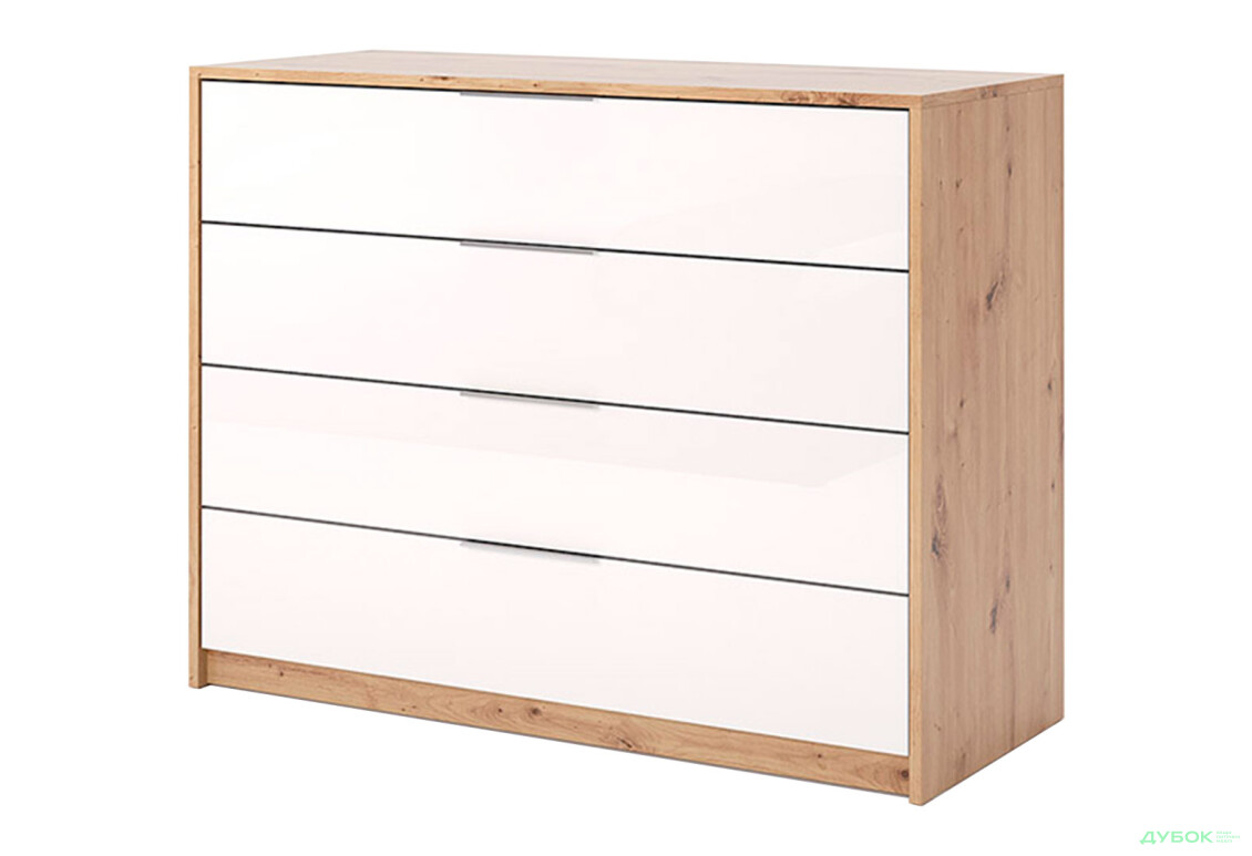 Комод МироМарк Реймонд с 4 ящиками 110 см, глянец белый - Изображение 1 Изображение 1 - Комод МироМарк Реймонд с 4 ящиками 110 см, глянец белый