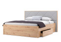 Фото 2 - Ліжко-подіум MiroMark Реймонд (без вкладу) 180х200 см з шухлядами, дуб артізан/сірий