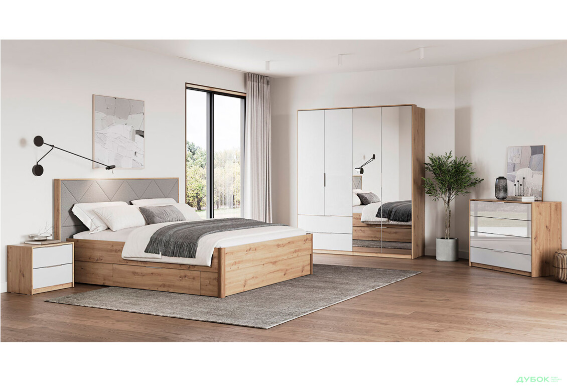 Спальня Реймонд Глянец белый 4Д МироМарк - Изображение 1 Изображение 1 - Спальня Реймонд Глянец белый 4Д МироМарк