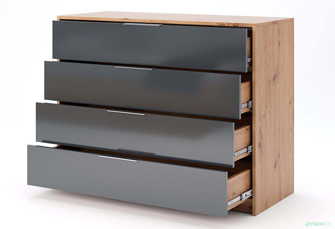 Изображение 3 - Комод МироМарк Реймонд с 4 ящиками 110 см, мат антрацит