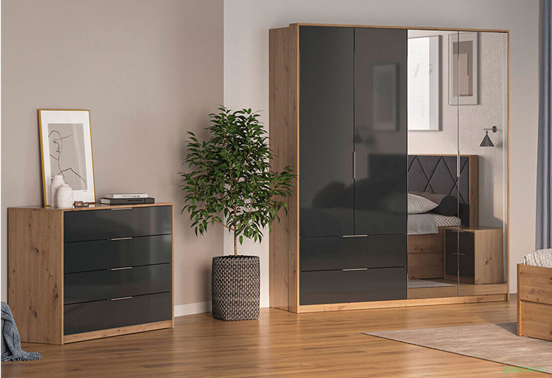 Изображение 2 - Комод МироМарк Реймонд с 4 ящиками 110 см, мат антрацит