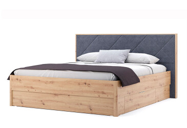Ліжко-подіум MiroMark Реймонд (без вкладу) 180х200 см з шухлядами, дуб артізан/антрацит