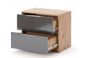 Приліжкова тумба MiroMark Реймонд з 2 шухлядами 55 см, мат антрацит - Зображення 2 Зображення 2 - Приліжкова тумба MiroMark Реймонд з 2 шухлядами 55 см, мат антрацит
