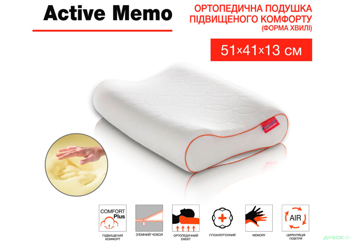 Изображение 2 - Подушка Active Memo (ортопедическая) Матролюкс