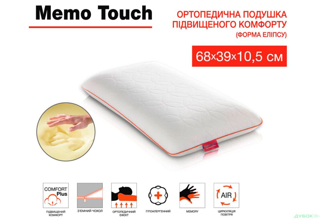 Зображення 3 - Подушка Memo Touch (ортопедична) Matroluxe
