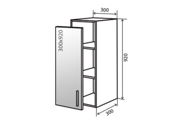 В42 Тумба 1Д 30 Вітрина AL