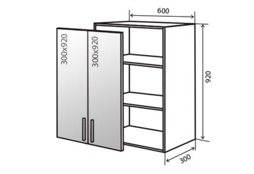 В46 Тумба 2Д 60 Вітрина AL Флет Люкс VIP-master