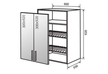 В47 Тумба 2Д 60 Сушка Вітрина AL Флет Люкс VIP-master