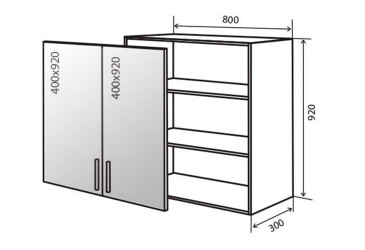 В48 Тумба 2Д 80 Вітрина AL Флет Люкс VIP-master