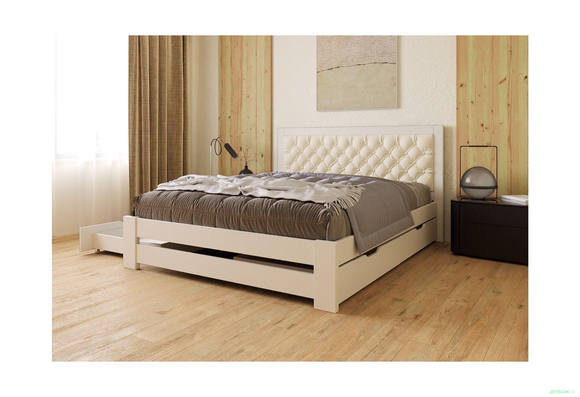 Ліжко Arbor Drev Симфонія Люкс 160 см оббивка ромб тк.Лагуна 03, біле - Зображення 3 Зображення 3 - Ліжко Arbor Drev Симфонія Люкс 160 см оббивка ромб тк.Лагуна 03, біле